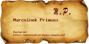 Marcsinek Primusz névjegykártya